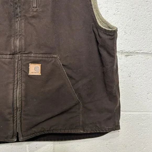 Carhartt Sherpa-Lined Mock-Neck Vest “Dark Brown” V33 DKB